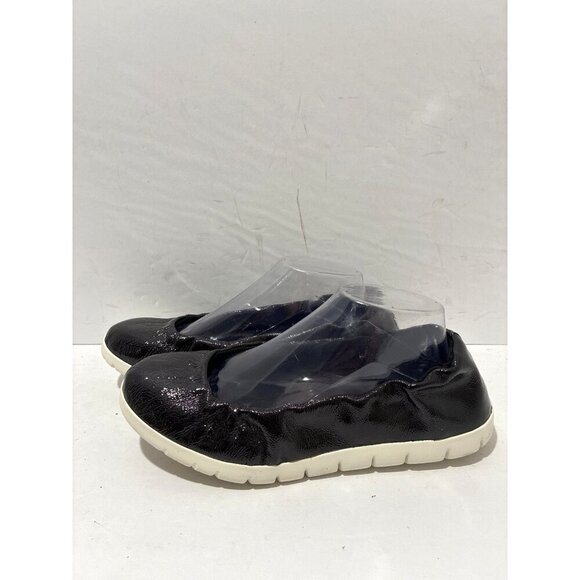 SAS Womens Radiant Ballet Flats US 9WW Black Leather Slip On confort - Picture 1 of 8